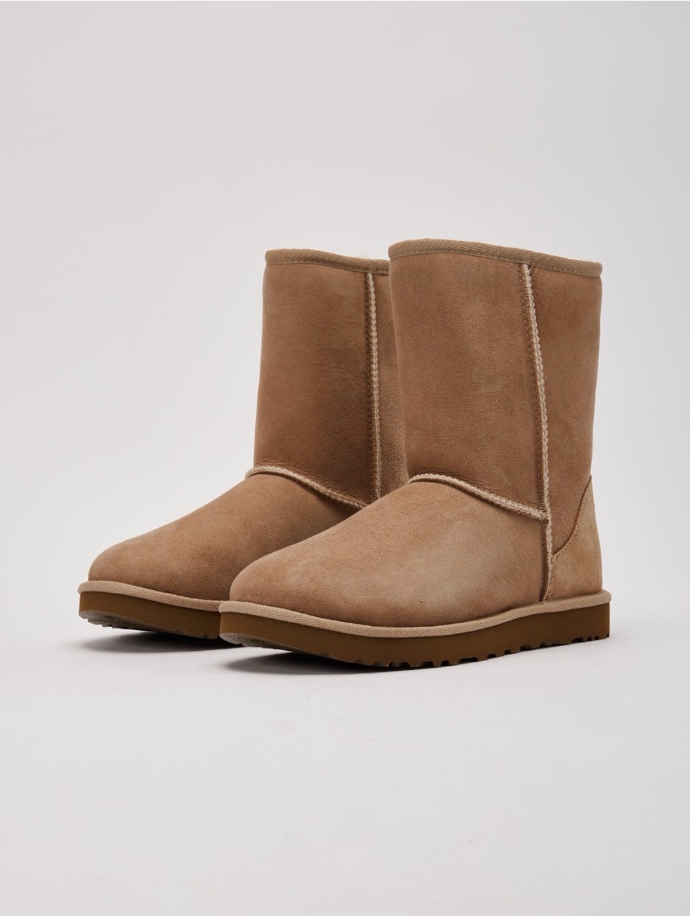 UGG Chestnut Suede Ankle Boots with Shearling Trim Size 10 women